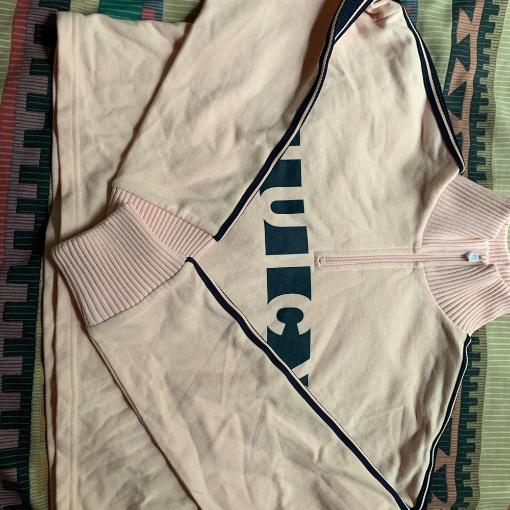 Juicy crop sweatshirt w half zip